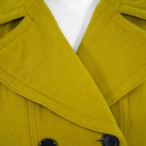 Burberry Blue Label Chartreuse Wool Cashmere Coat Women’s 38 Made in Japan